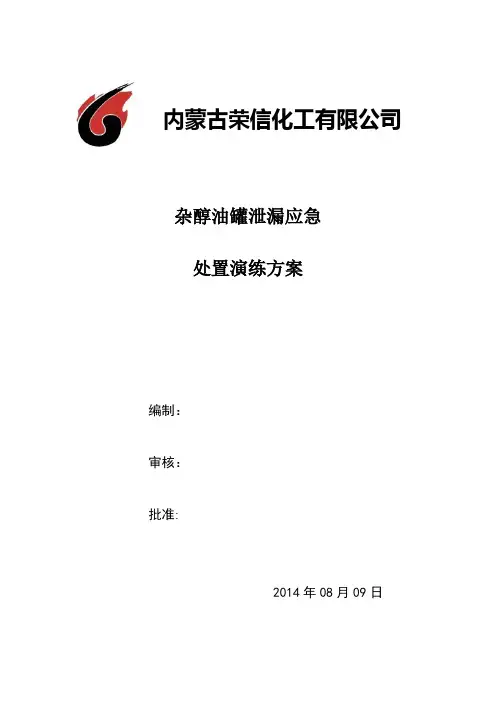 内蒙古荣信化工有限公司与园区消防大队联合消防演练方案(定稿)