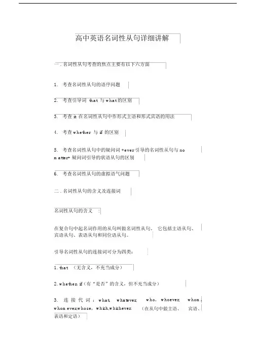 高中英语名词性从句详细讲解