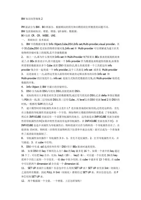 BW问答集锦
