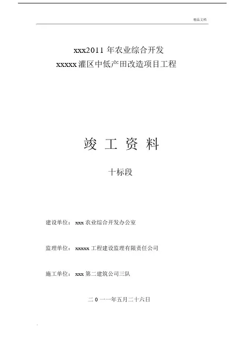农业综合开发改造砼沟渠项目竣工资料.docx