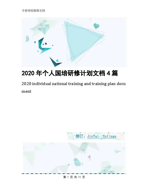 2020年个人国培研修计划文档4篇