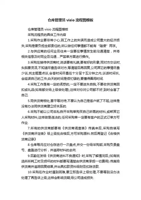 仓库管理员visio流程图模板