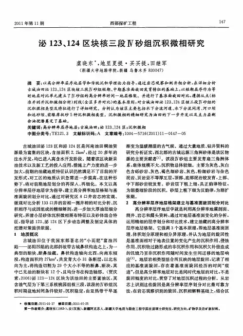 泌123、124区块核三段Ⅳ砂组沉积微相研究
