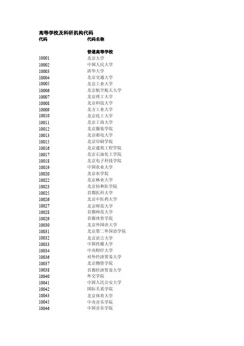 学校或其他教育机构的国标代码