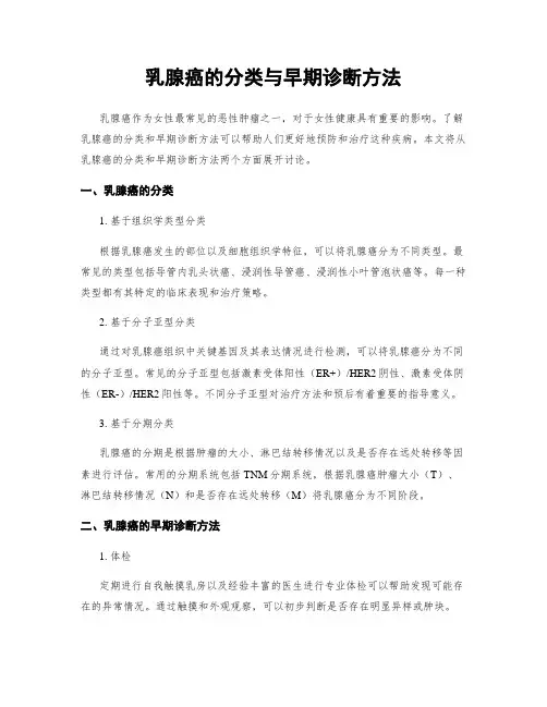 乳腺癌的分类与早期诊断方法