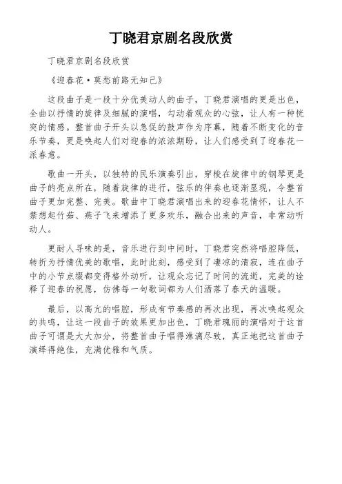 丁晓君京剧名段欣赏