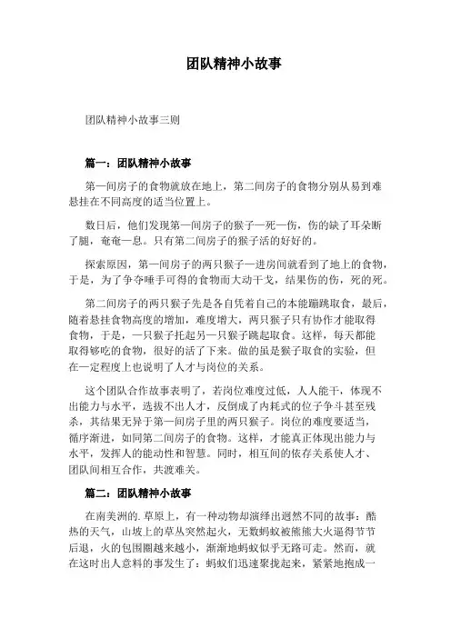 团队精神小故事