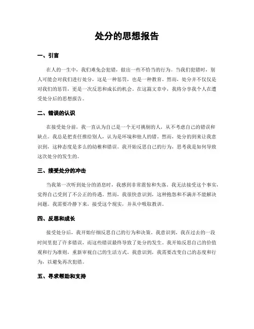 处分的思想报告