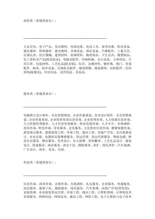 行业类别