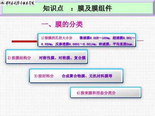 知识点膜及膜组件