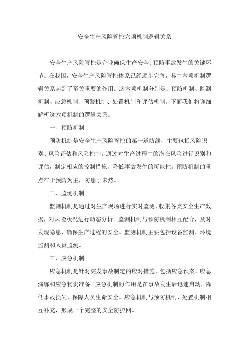 安全生产风险管控六项机制逻辑关系