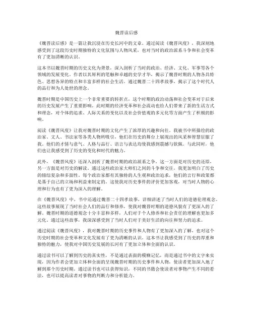 魏晋读后感