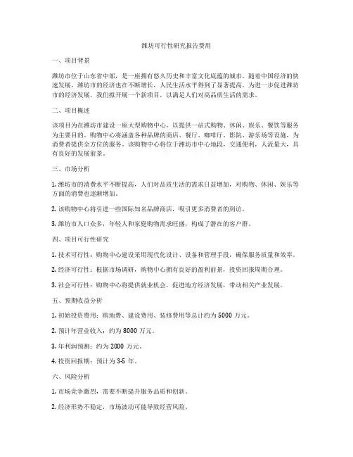 潍坊可行性研究报告费用