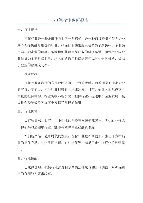 担保行业调研报告