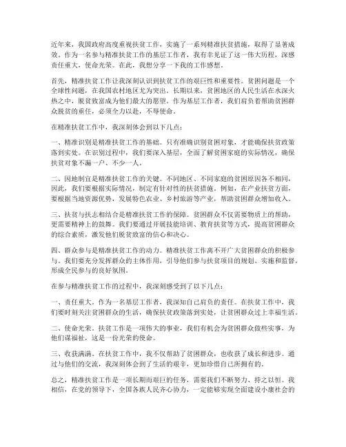 精准扶贫的工作感想