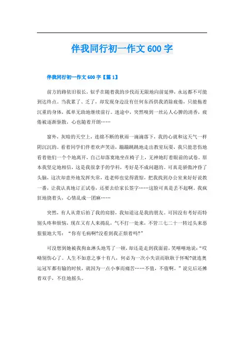 伴我同行初一作文600字