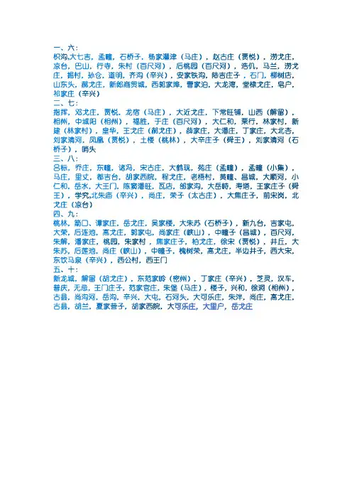 诸城大集时间表
