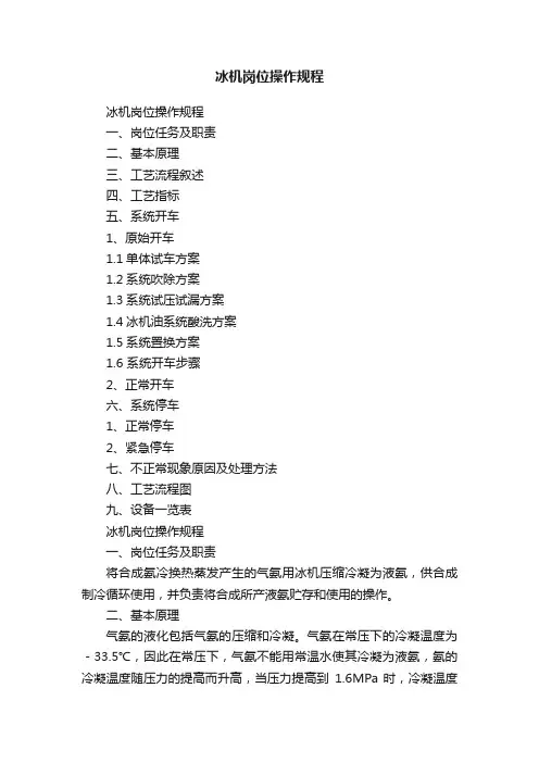 冰机岗位操作规程