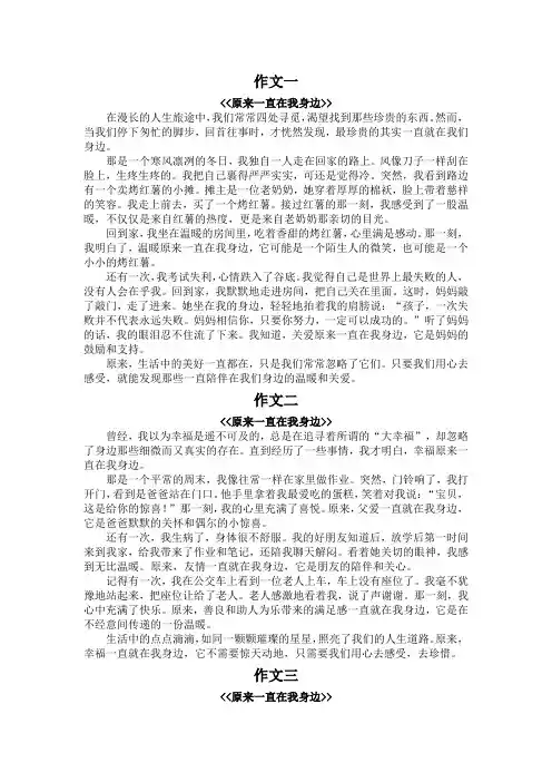 原来一直在我身边作文450字