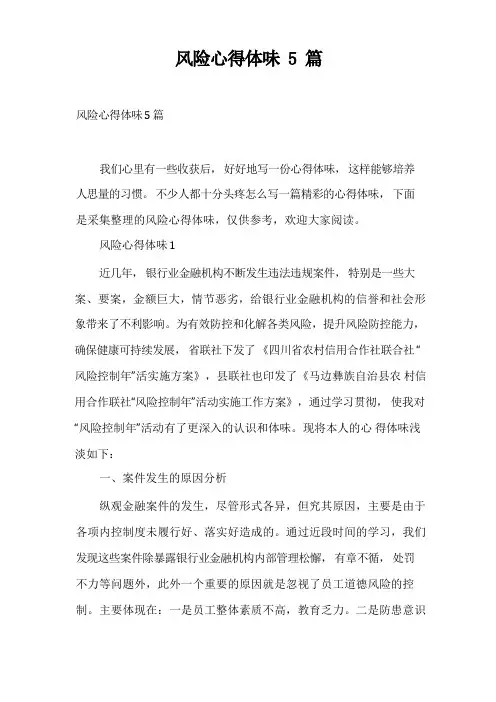 风险心得体会5篇