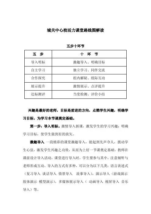 城关中心校活力课堂模式解读