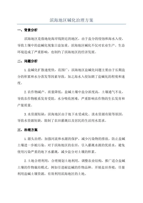 滨海地区碱化治理方案