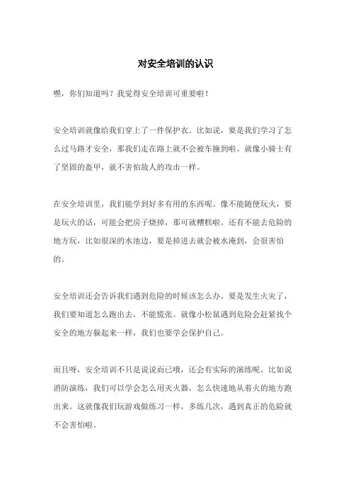 对安全培训的认识