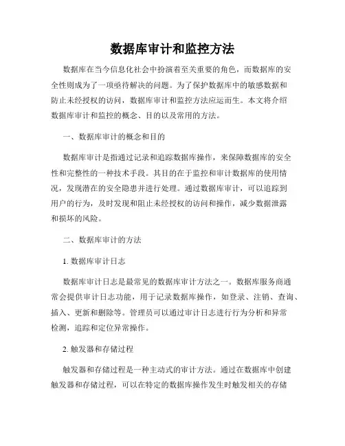 数据库审计和监控方法
