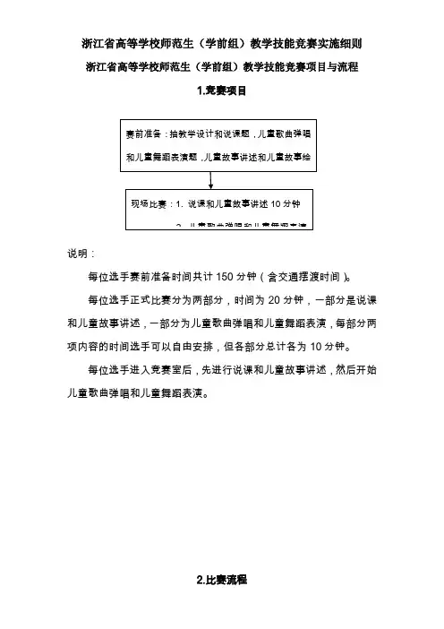 浙江省高等学校师范生学前组教学技能竞赛实施细则