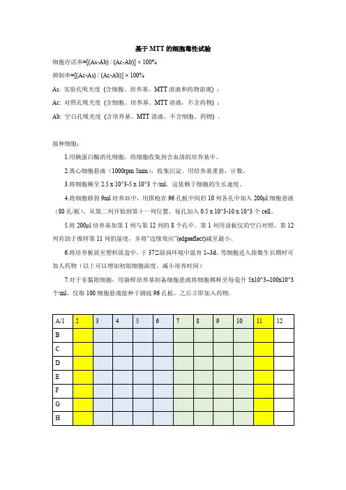 MTT实验流程