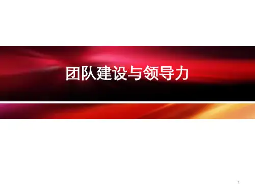 团队建设与领导力ppt课件
