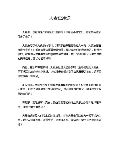 大麦虫用途