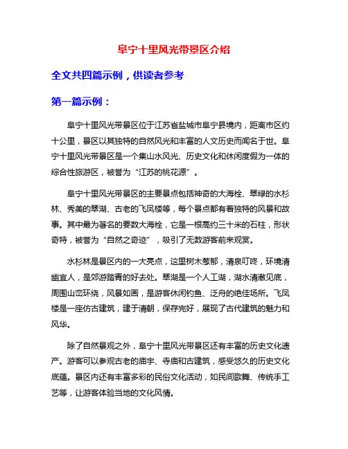 阜宁十里风光带景区介绍