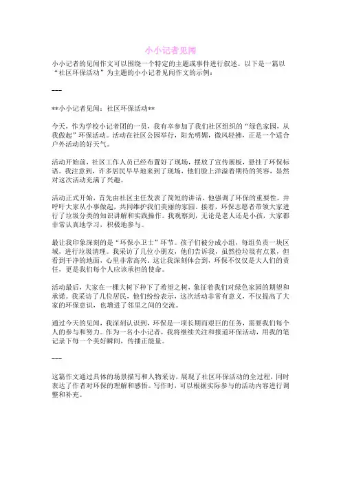 小小记者见闻