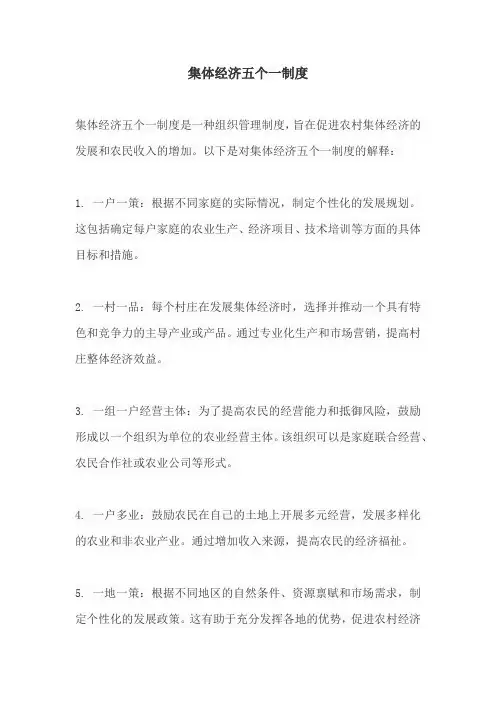 集体经济五个一制度