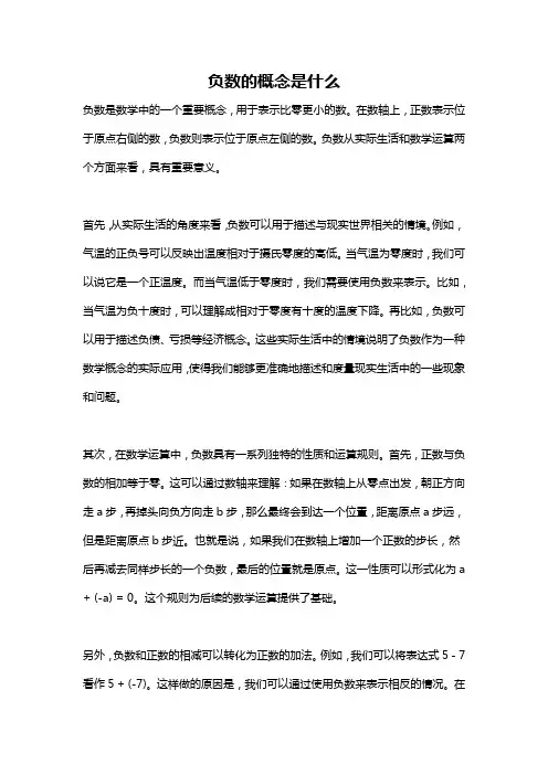 负数的概念是什么