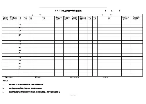 幼儿园校车每日登记表