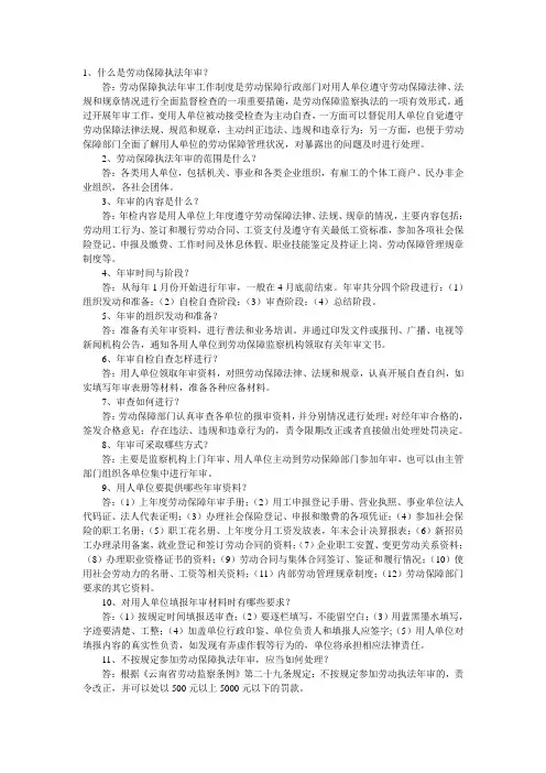 劳动执法年检