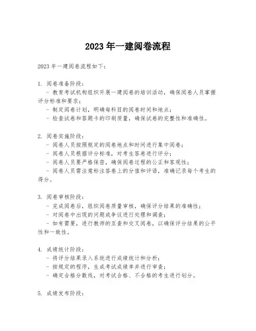 2023年一建阅卷流程