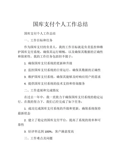 国库支付个人工作总结
