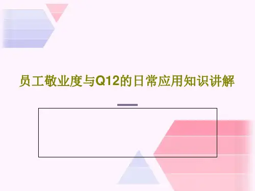 员工敬业度与Q12的日常应用知识讲解共42页文档