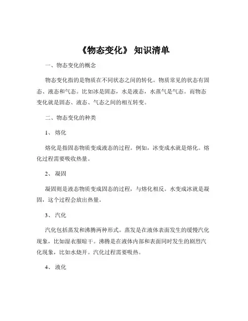 《物态变化》 知识清单