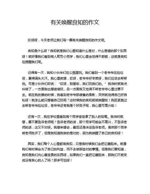 有关唤醒良知的作文