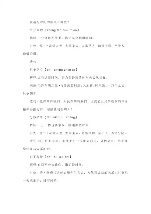 抢时间的成语