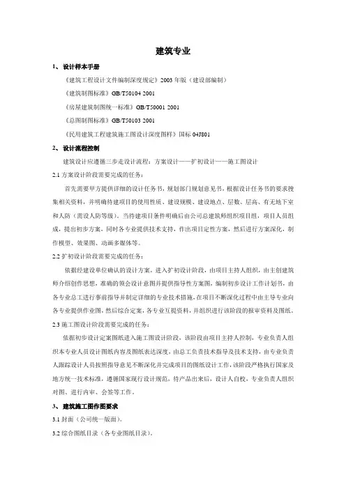 建筑专业统一技术措施