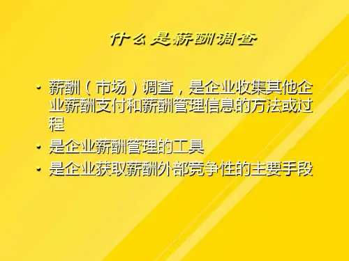 【优选】薪酬水平确定与薪酬调查PPT文档