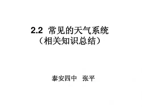 天气系统相关知识总结