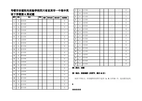 高中英语下学期第6周试题高中全册英语试题
