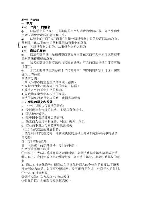 商法总论笔记整理1