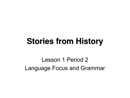 北师大版高二英语选修6 unit16 lesson 1 stories from history